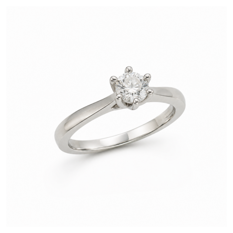 SOLITARIO EN ORO BLANCO CON DIAMANTE