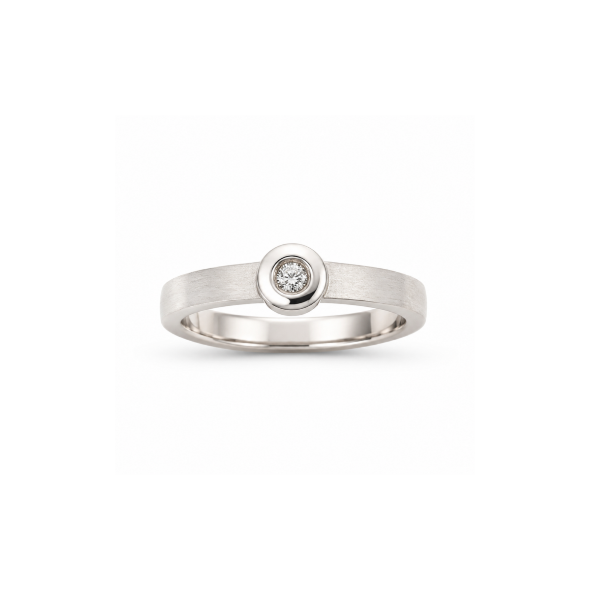 SOLITARIO EN ORO BLANCO CON DIAMANTE