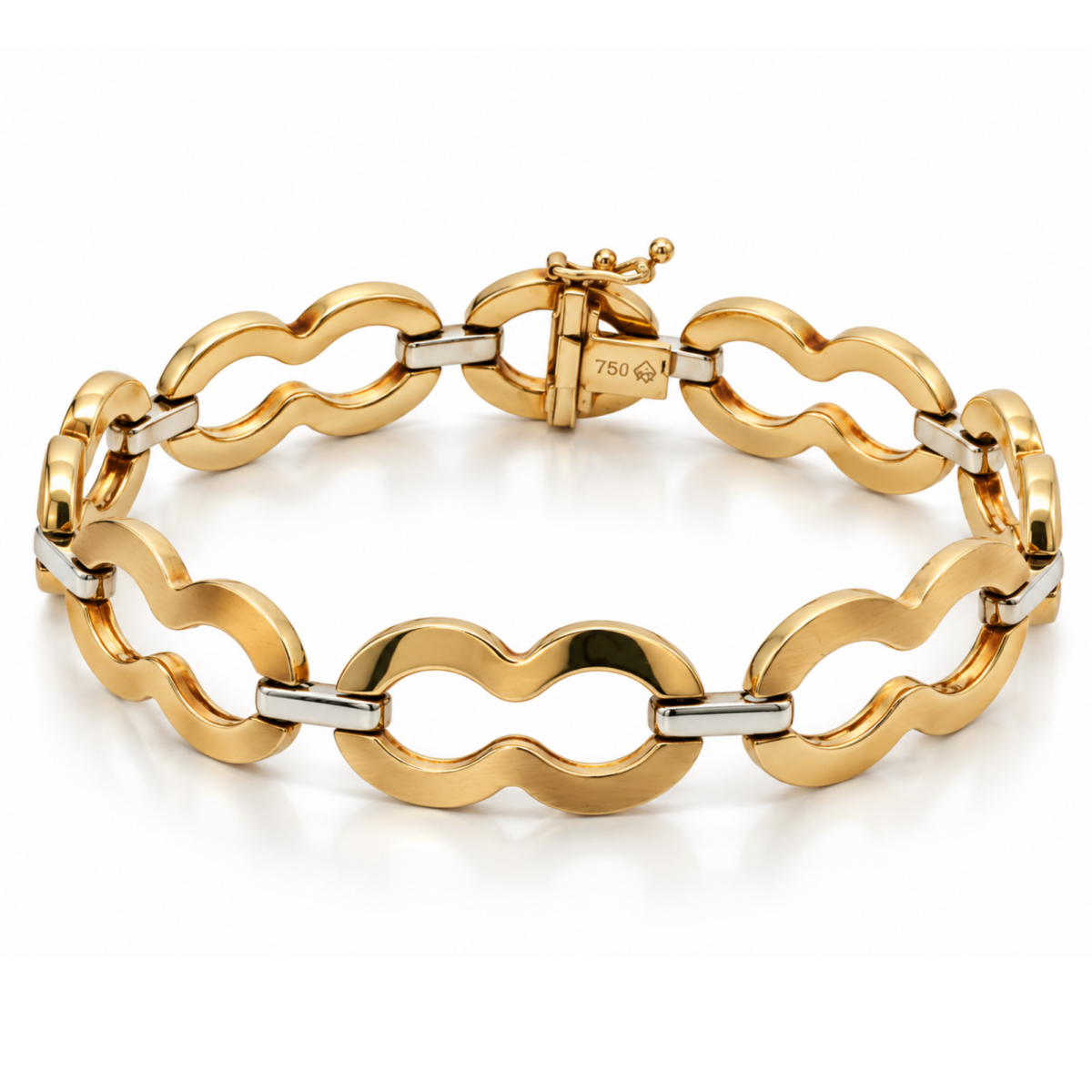 PULSERA EN ORO BLANCO Y ORO AMARILLO