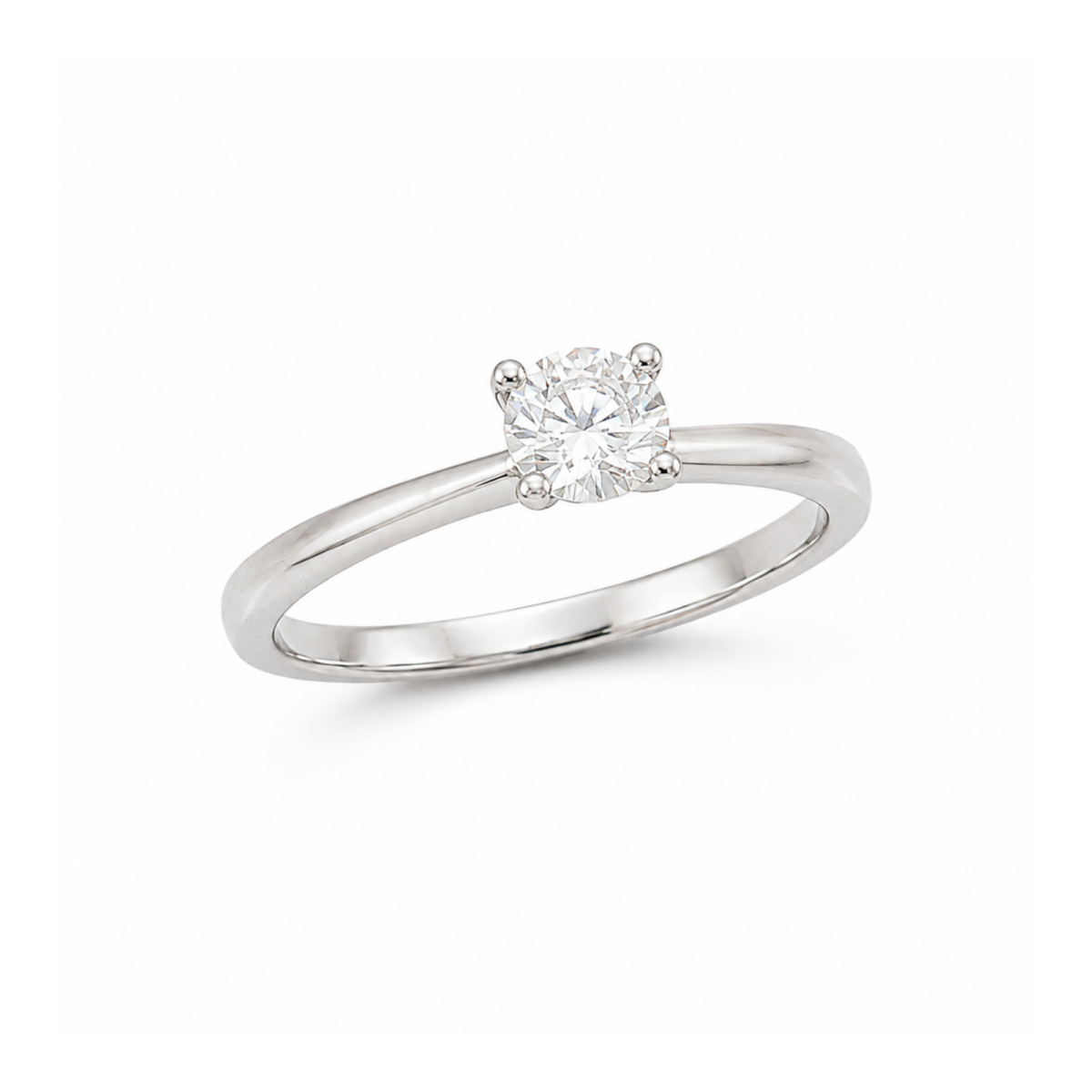 SOLITARIO DE ORO BLANCO CON DIAMANTE