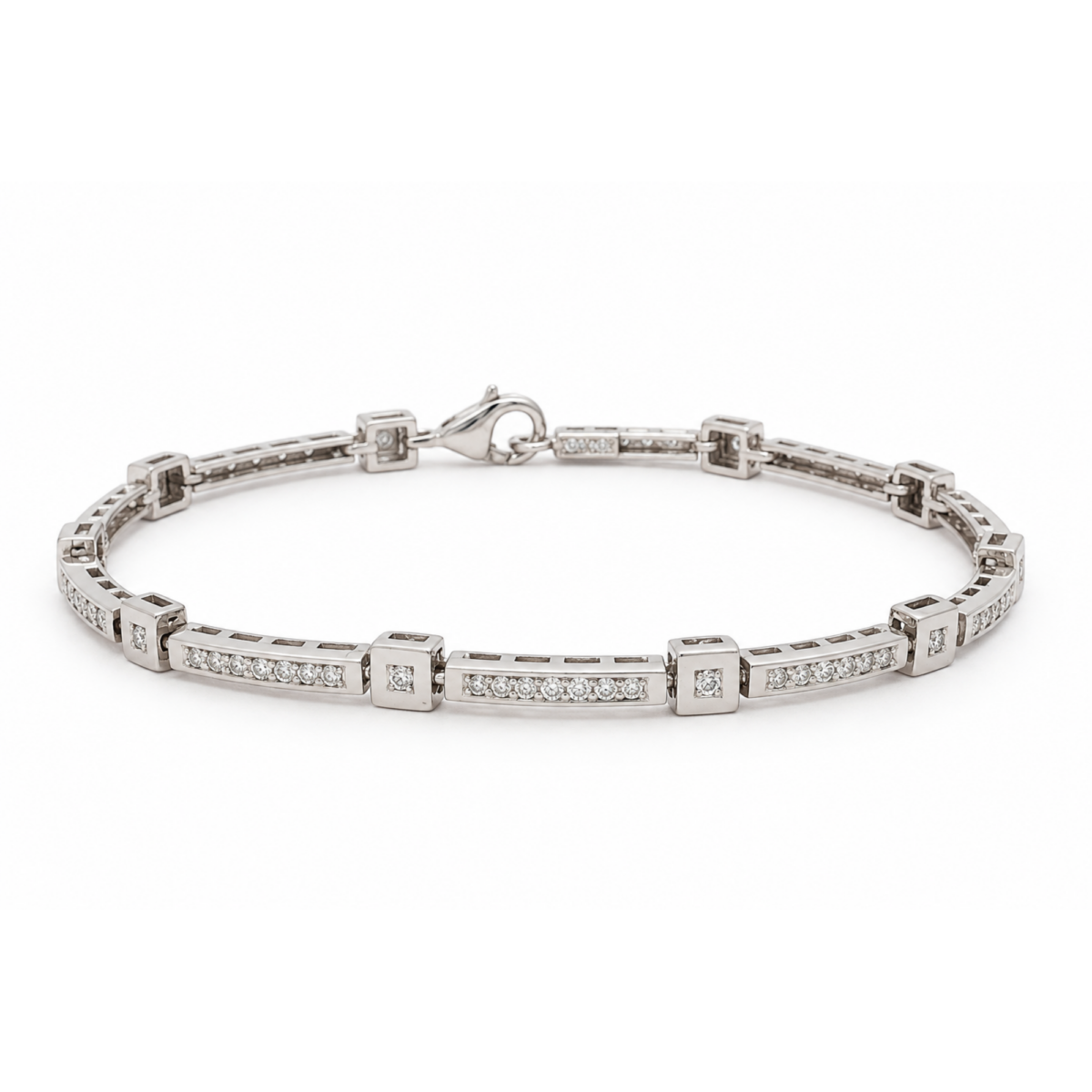 PULSERA EN ORO BLANCO CON DIAMANTES