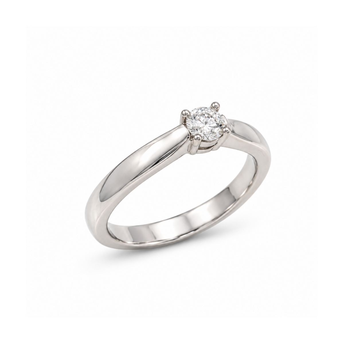 SOLITARIO DE ORO BLANCO CON DIAMANTE